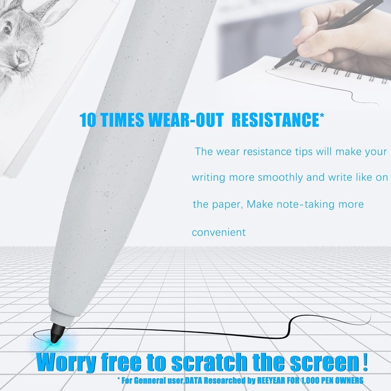 REEYEAR 10 Pcs Remarkable Maker Pen Tips, Replacement Nibs fits for Remarkable 2/1 Samsung S Pen BOOX Super Note Stylus,HB Fiber Wear Resistance Enhancement Note Taking Fine Nibs - Image 2